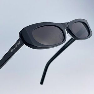 Saint Laurent SL557 SHADE 001 Sunglasses Black Grey Oval Women